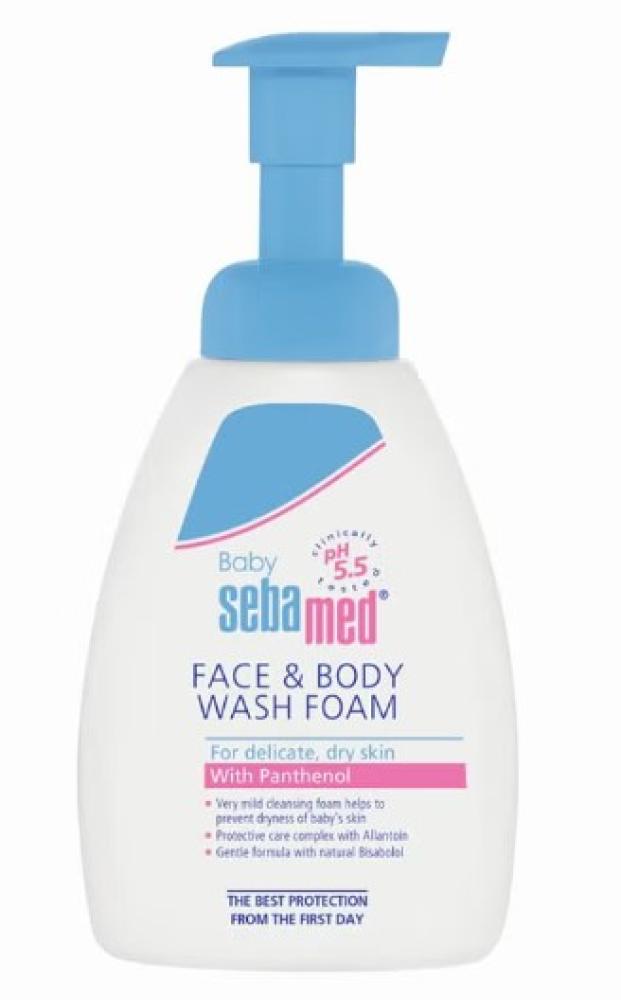 SEBAMED Baby, Face and body wash foam, With panthenol, For delicate and dry skin, 13.5 fl. oz. (400 ml) enolea rigenera body cleansing foam 200 ml