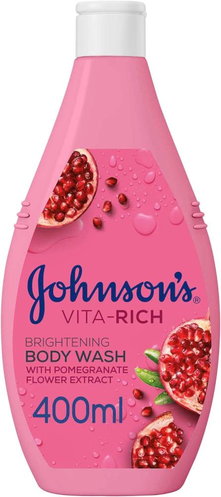 Johnsons, Body wash, Vita-Rich, Brightening, Pomegranate flower extract, 13.5 fl. oz. (400 ml) johnsons body wash vita rich brightening pomegranate flower extract 13 5 fl oz 400 ml