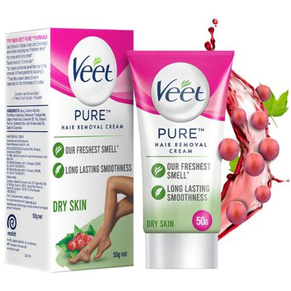 Veet Silk and Fresh Hair Removal Cream, Dry Skin - 50g hair removal cream painless hair removal on body remove body hair quickly and effectively gentle non irritating skin care 40g