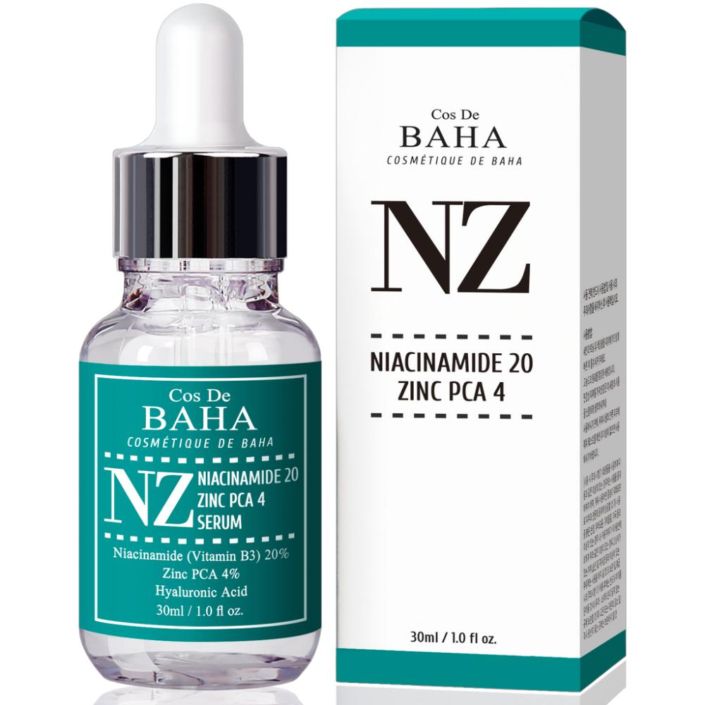 Cos de baha Niacinamide 20% + Zinc 4% Serum for Face, 1fl oz (30ml) cos de baha niacinamide 10% zinc 1% serum 1oz 30ml