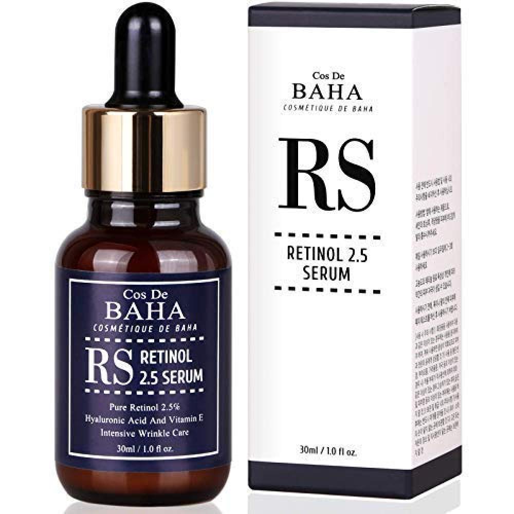 Cos de baha Retinol Serum 2.5 High Strength - 1oz (30ml) cos de baha clearing serum with azelaic acid 5% niacinamide 10% salicylic acid retinol tea tree 1oz 30ml