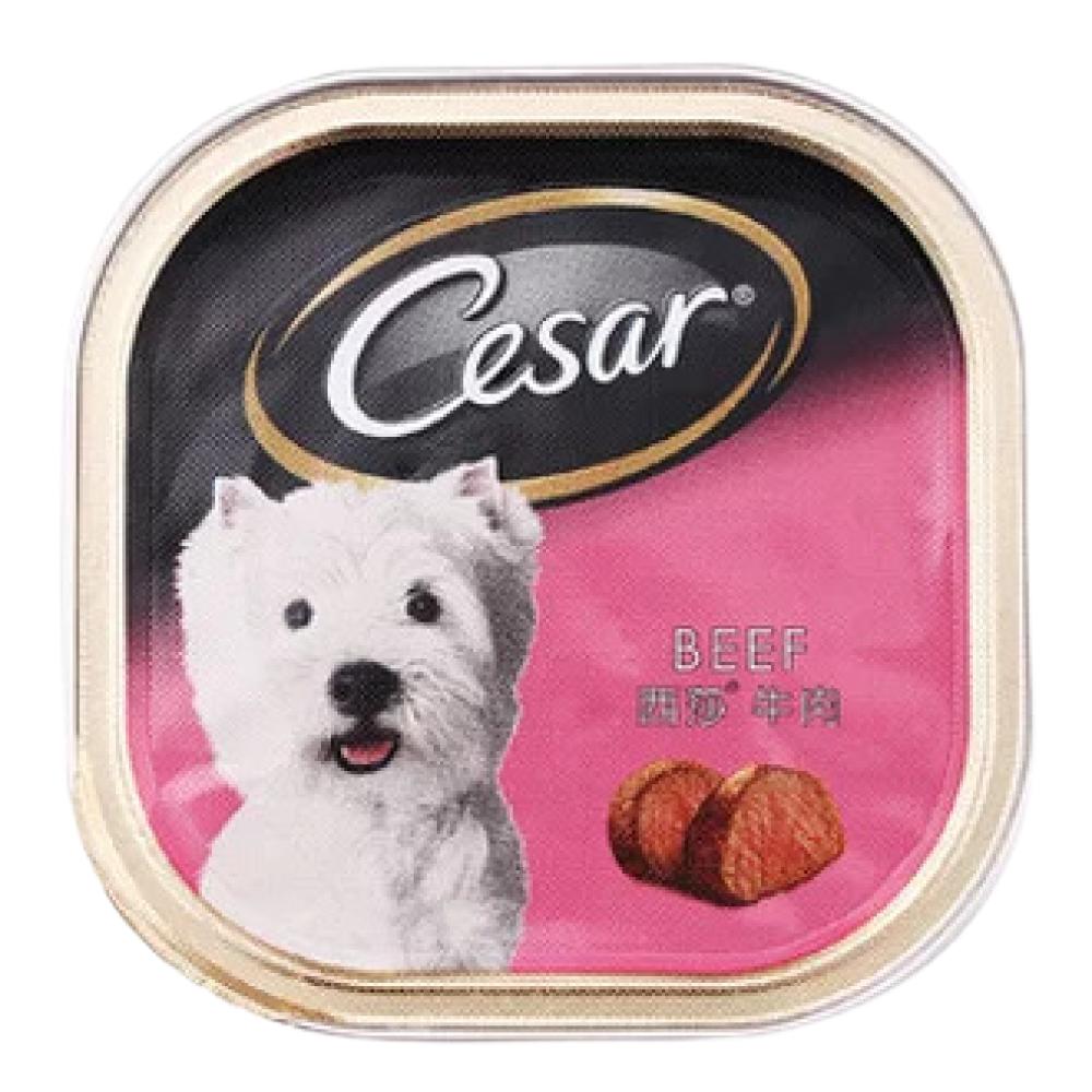 Cesar, Dog wet food, Beef, Can foil tray, 3.5 oz (100 g) royal canin wet dog food starter mousse by can 6 8 oz 195 g