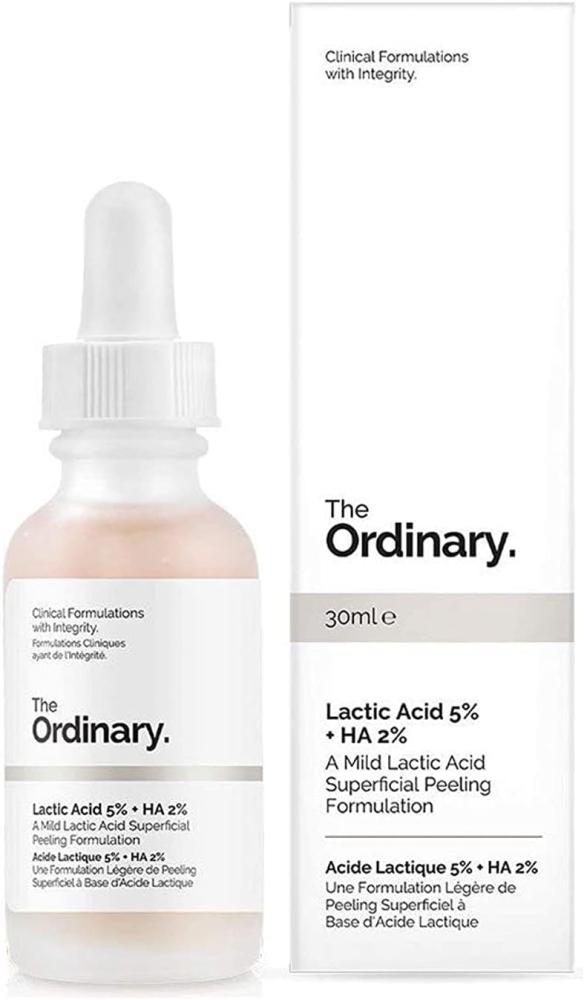 The Ordinary, Serum, Lactic Acid 5% + HA 2%, Milder exfoliator, 1 fl. oz. (30 ml) the ordinary serum matrixyl 10% ha 30 ml