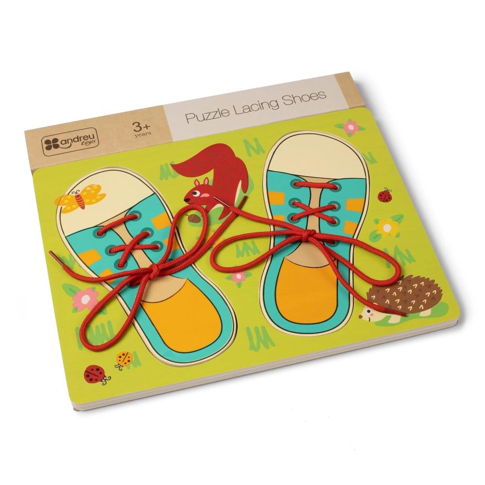 Andreu Toys - Puzzle Lacing Shoes andreu toys basic skills board little cat dress