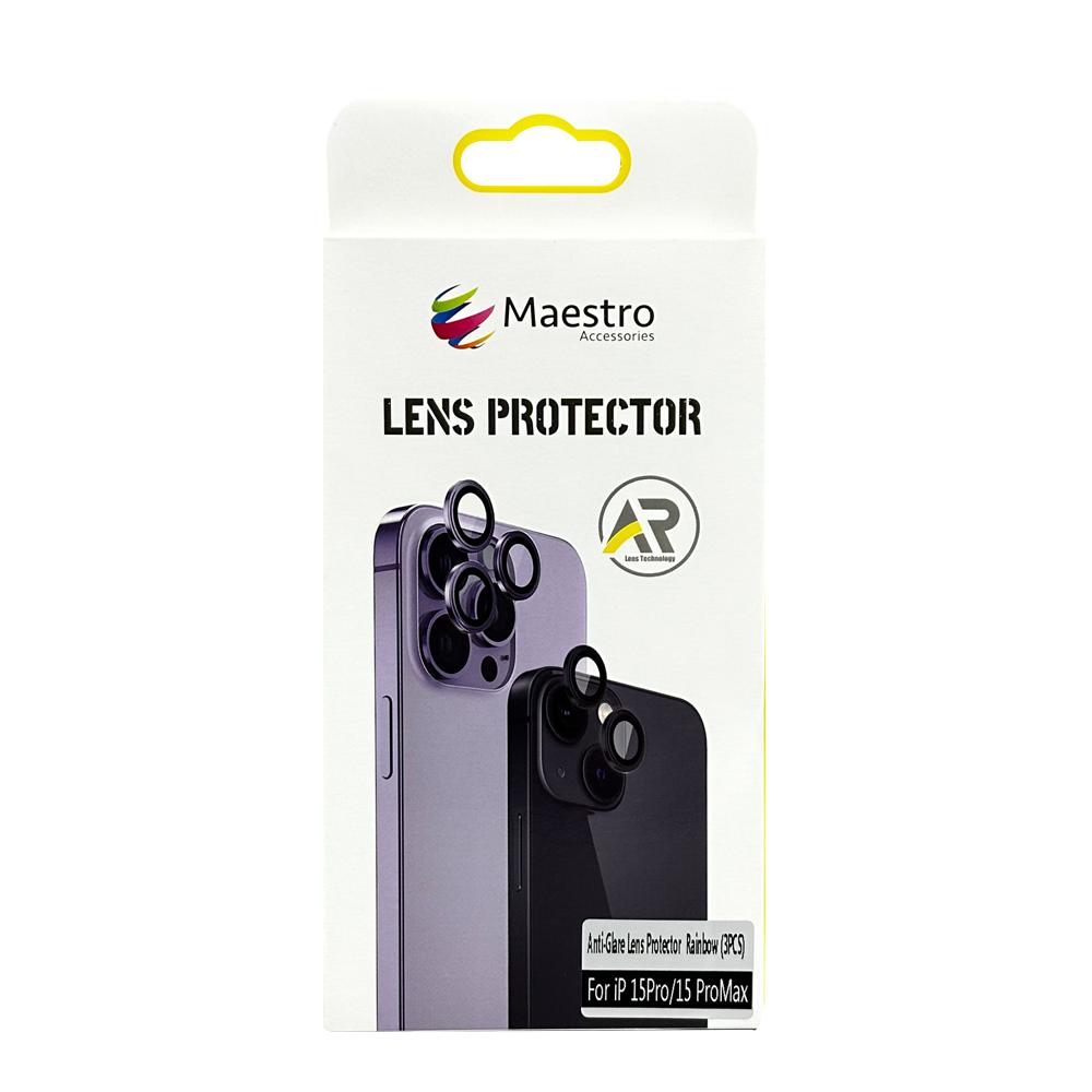 Maestro Anti Glare Lens Protector Iphone 15 Pro or 15 Pro Max Rainbow samos anti glare camera glass protector iphone 14 14 plus midnight