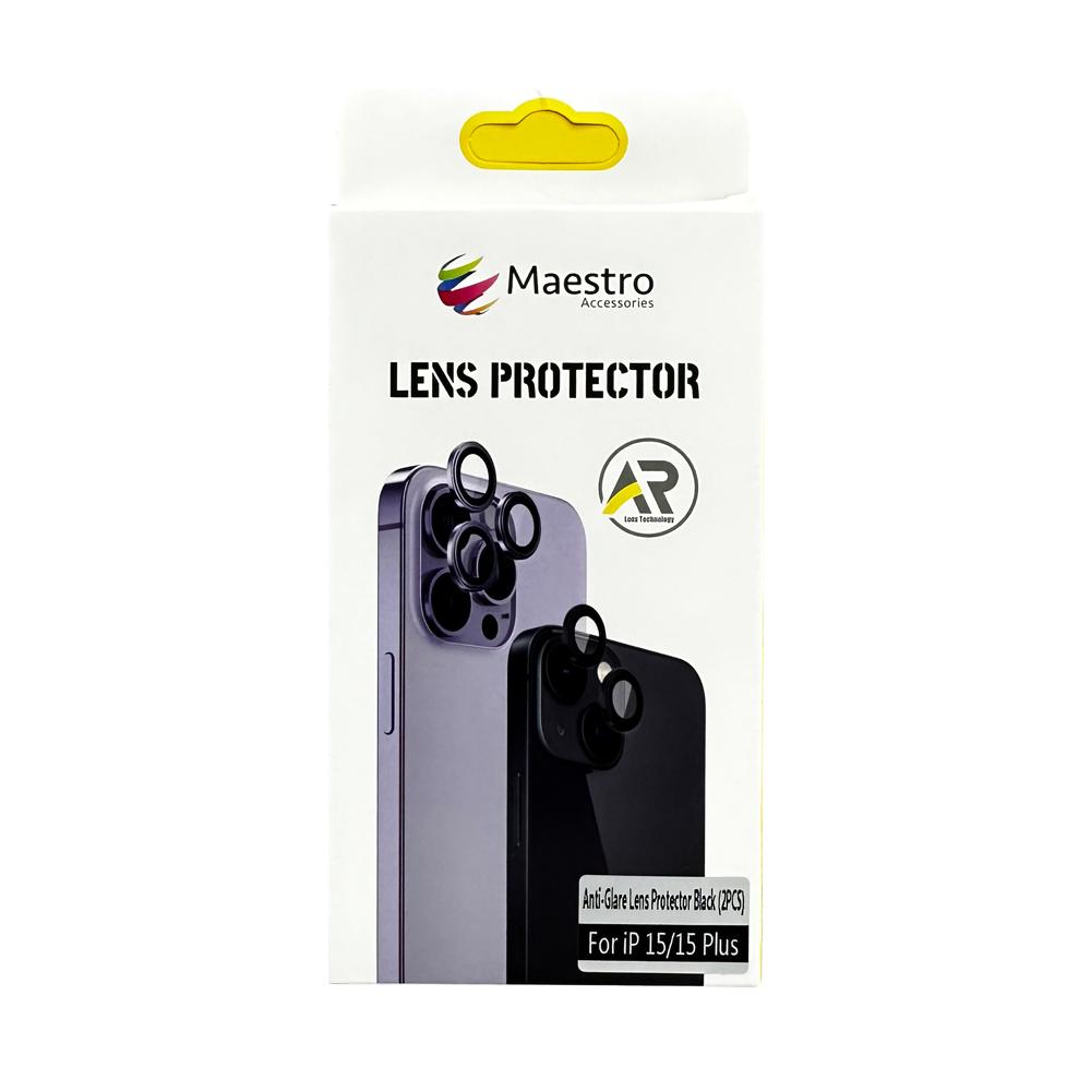 Maestro Anti Glare Lens Protector Iphone 15 or 15 Plus Black samos anti glare camera glass protector for iphone 12 pro max gold
