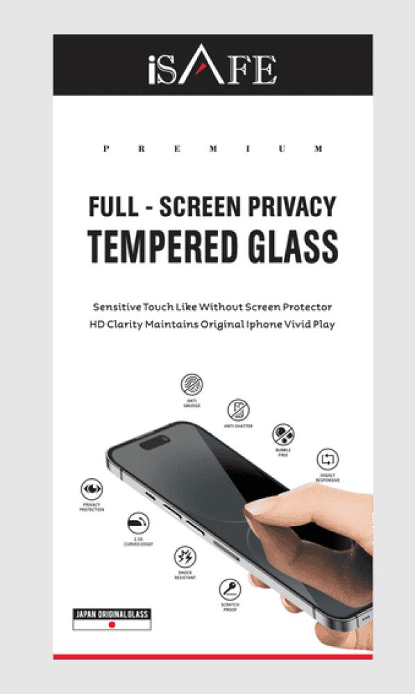 ISAFE HD GLASS SCREEN GUARD IPHONE 14 PRO MATTE PRIVACY isafe hd glass screen guard iphone 15 plus