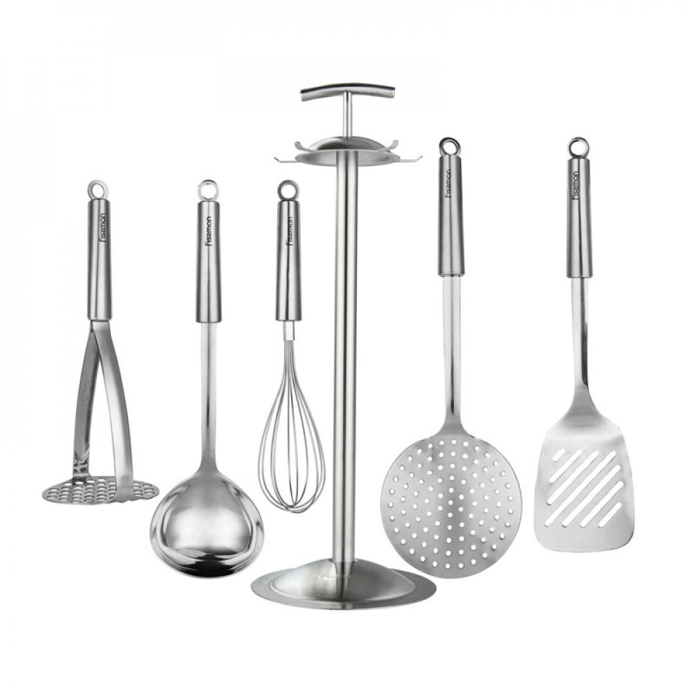 цена Fissman 6-Piece Cooking Utensil Tools Set Silver 16 x 43cm