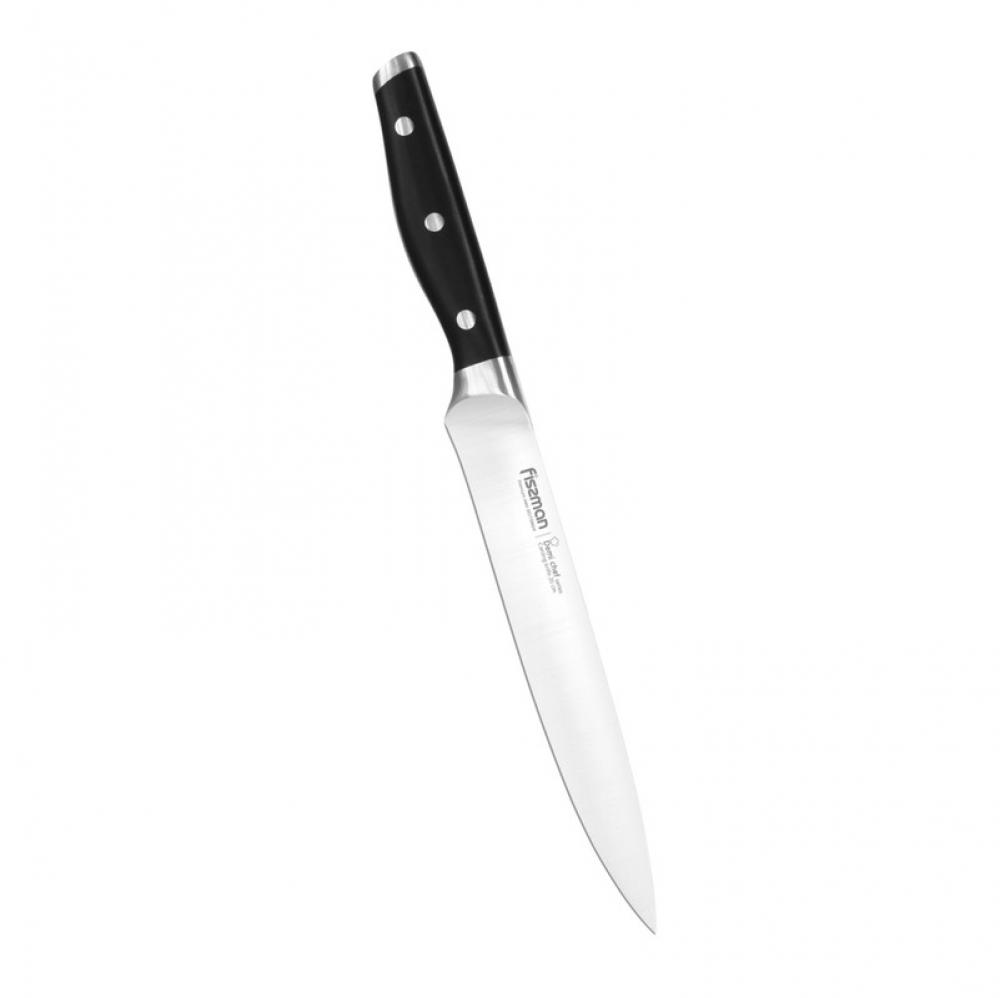 цена Fissman Stainless Steel Slicing Knife With Non Stick Coating Black/Silver 8inch (20 cm)
