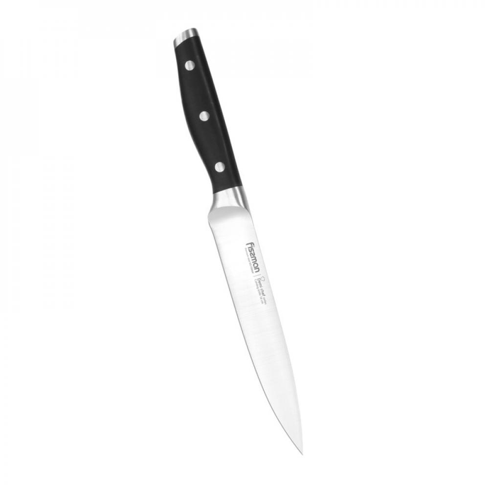 цена Fissman Stainless Steel Slicing Knife With Non Stick Coating Black/Silver 7inch (18 cm)