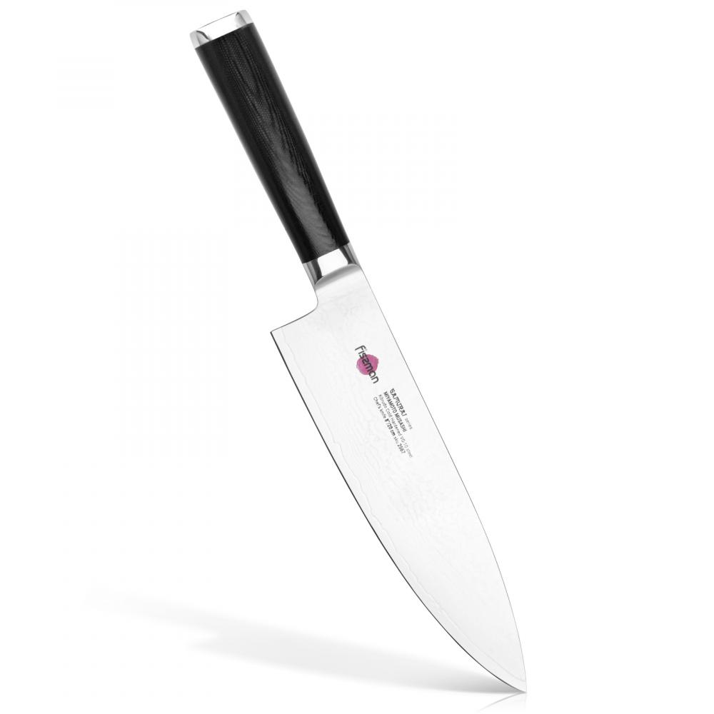 Fissman 8 Chef's Knife SAMURAI MUSASHI 20 Cm (Steel DAMASCUS) fissman 6 8 santoku knife samurai musashi 17 cm steel damascus