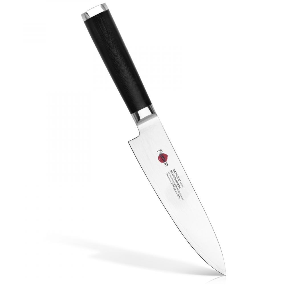 Fissman 6 Chef's Knife SAMURAI MUSASHI 15 Cm (Steel DAMASCUS) 1piece c tek resin material for diy knife honeycomb compound pattern slingshot handle