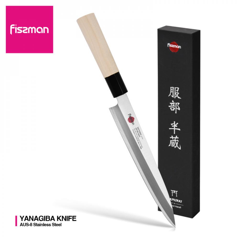 Fissman 8.2 Yanagiba Knife SAMURAI HANZO 21 Cm(steel AUS-8) new carbon steel sharpener knife sharpener blade for wood chisel honing angle guide sharpening sharpener jig roller