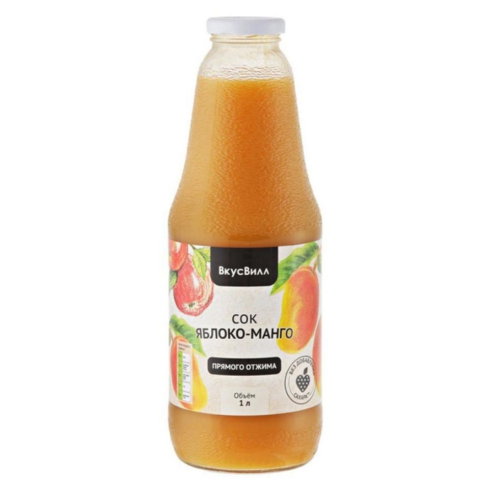 VkusVill Apple and mango juice, direct extraction, 1 L vkusvill kids carrot juice with pulp 250 g