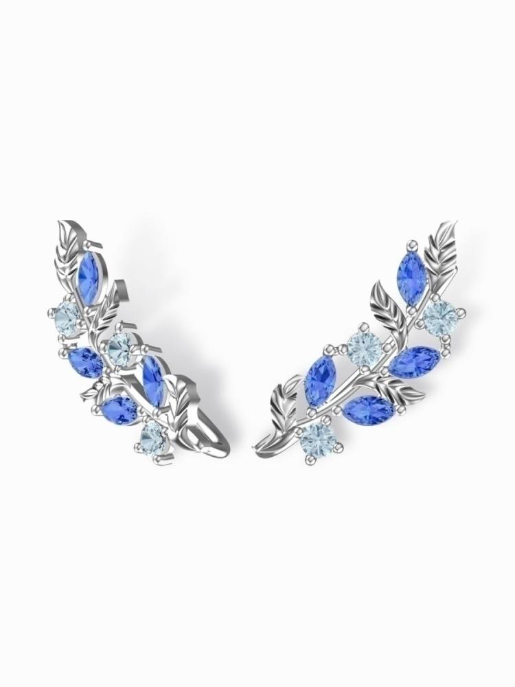 Earring Movi boho small hoop earrings for women luxury blue zircon circle earring cute cat paw footprint loop earrings girls jewelry d5z084