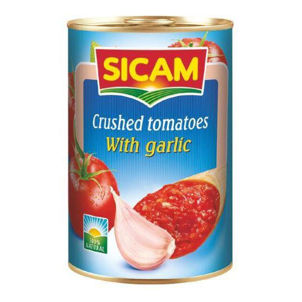Sicam Crushed Tomatoes With Garlic 400 g tomatoes pink uzbekistan 500 g