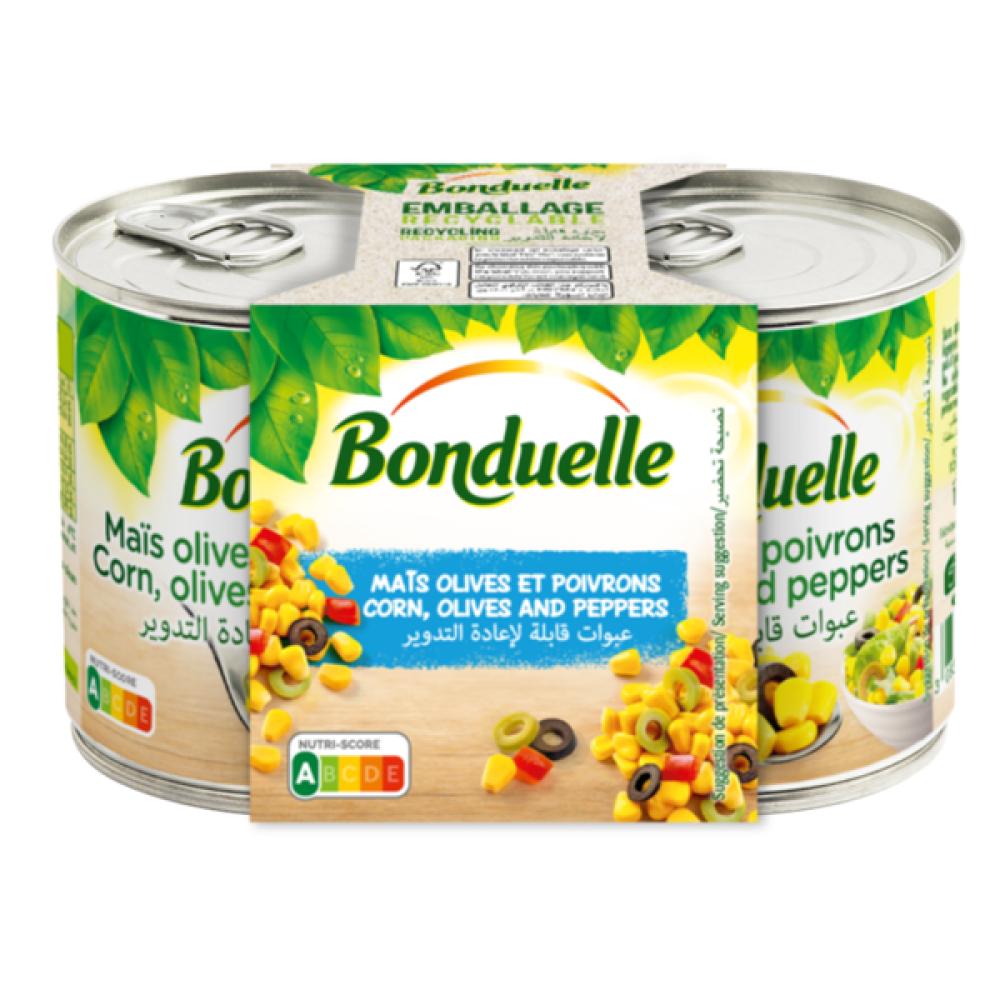 Bonduelle Corn Olives Pepper Without Aromas 165*2 Gr sweet red pepper slices 454g