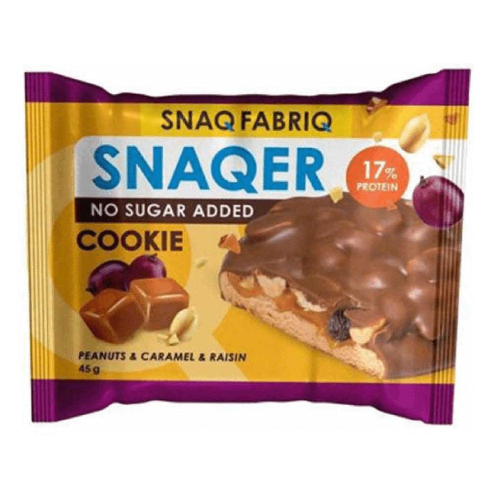 Snaq Fabriq Carmel, Peanuts And Raisins Protein Cookies 45g bombbar low calorie cookie 40g chocolate brownies