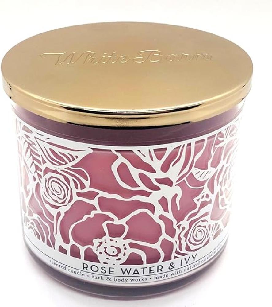 Bath and Body Works - White Barn - Rose Water and Ivy - 3 Wick Scented Candle 411g bath and body works hello beautiful 3 wick scented candle floral scent 411g