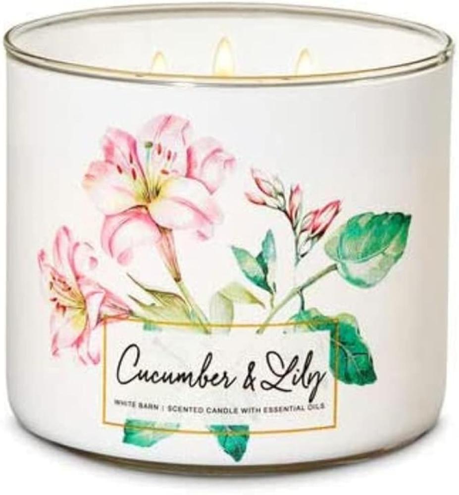 Bath and Body Works - White Barn - Cucumber and Lily - 3 Wick Scented Candle 411g bath and body works hello beautiful 3 wick scented candle floral scent 411g