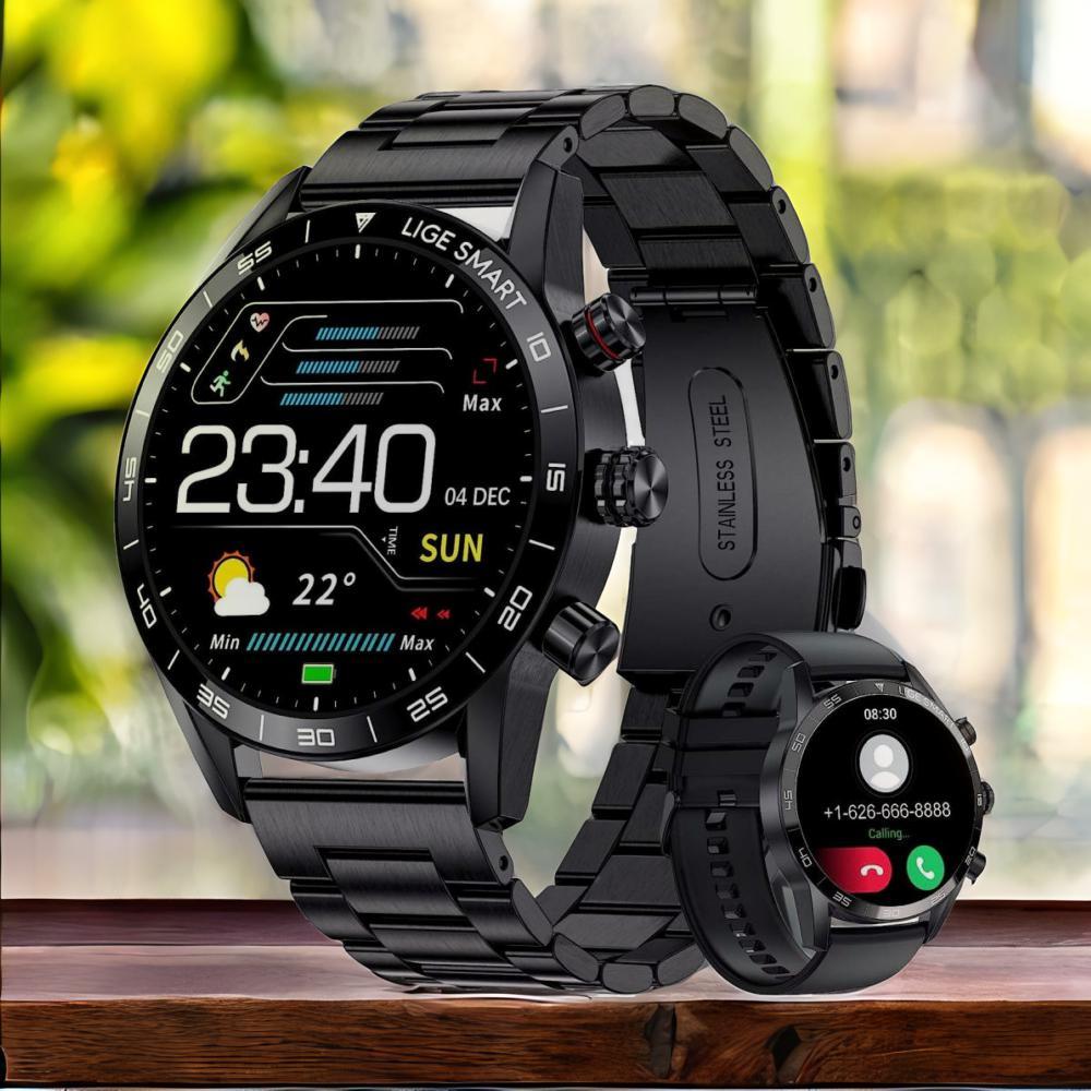GStorm Smart Watch for Men,Bluetooth Voice Chat with Fitness Tracker Sleep Monitor 24-Hour Heart Rate Record,1.32 HD Touch Screen,IP67 Waterproof Sma gstorm smart watch for men bluetooth voice chat with fitness tracker sleep monitor 24 hour heart rate record 1 32 hd touch screen ip67 waterproof sma
