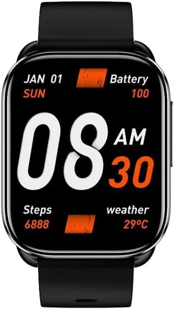 цена QCY Watch GS Smart Sports Watch With 2.02 Large Display, Bluetooth Call, Health Monitoring,10 Days Battery Life and Message, Call Notification - Black