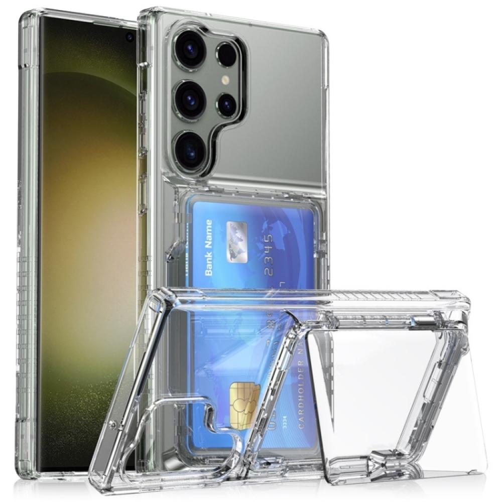 Samsung Galaxy S23 Ultra 5G - Crystal Clear Flip Card Slot Phone Case, Cover for Samsung Galaxy S23 Ultra 5G (Transparent) цена и фото