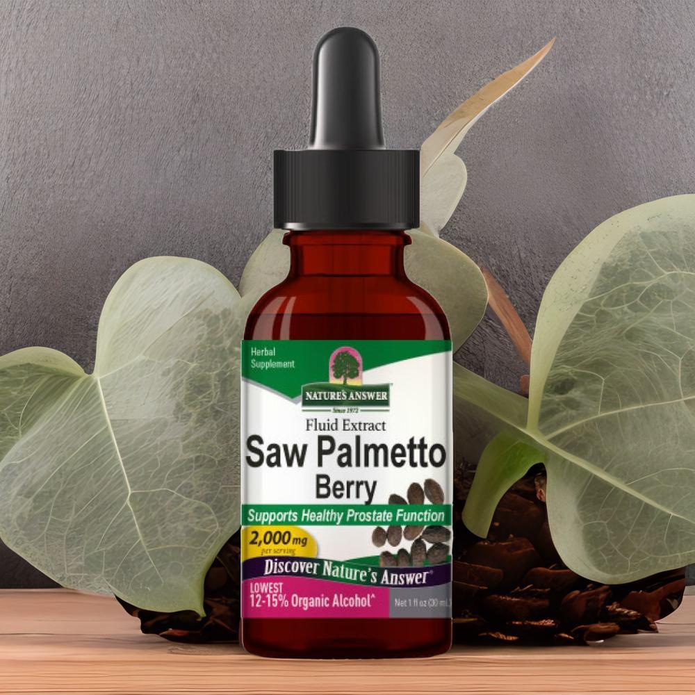 NATURE'S ANSWER SAW PALMETTO BERRIES DROP 30ML themra natural turkey epimedium herbal paste red ginseng horny goat aphrodisiac supplement herbal medicine health sex product