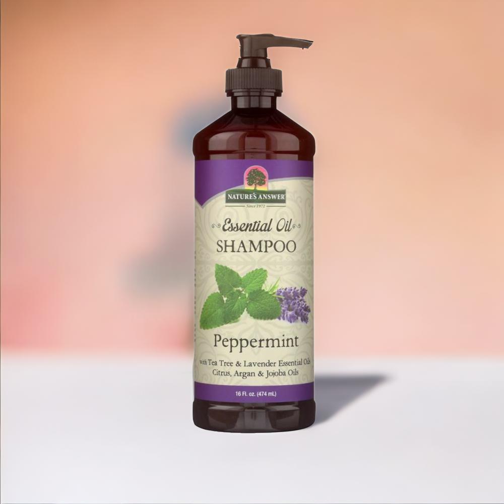 NATURE'S ANSWER ESSTL OIL SHAMPOO PEPPERMINT 474ML effective hair growth essential oil anti hair loss product nourish hair roots serum repair dry frizzy damage thinning scalp care