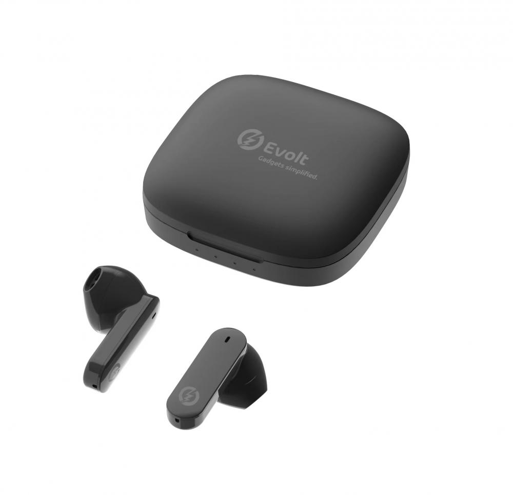 Evolt TWS-100 True Wireless Earbuds (Black) lycka beat buds tws bluetooth earbuds with wireless charging case white