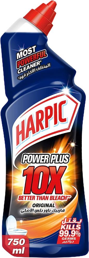 Harpic Original Power Plus 10X Most Powerful Toilet Cleaner, 750 ml toilet cleaner tablets automatic toilet bowl cleaner gentle formula cleaning supplies strong deep decontamination smell remover