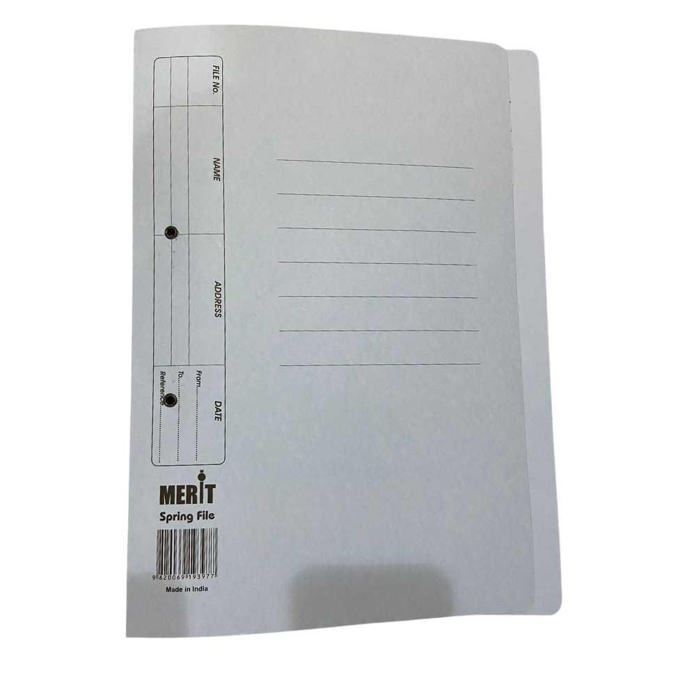 Spring File Folder for Perforated Documents 300 GSM for A4 Documents Filing - 5 Pcs Pack Blue Colour
