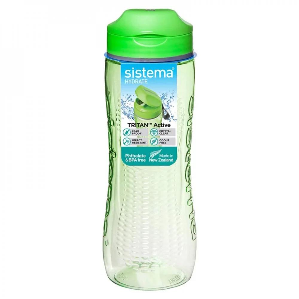 Sistema Tritan Active Water Bottle, 800 ml, Green sistema 800 ml tritan infuser water bottle purple