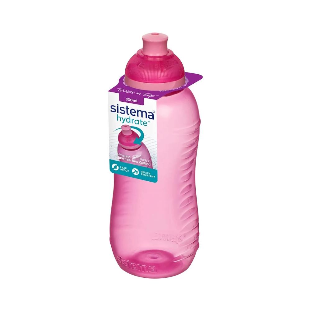 Sistema 330 ml Squeeze Water Bottle, Pink