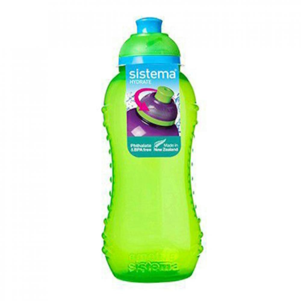 цена Sistema 460 ml Squeeze Water Bottle, Green