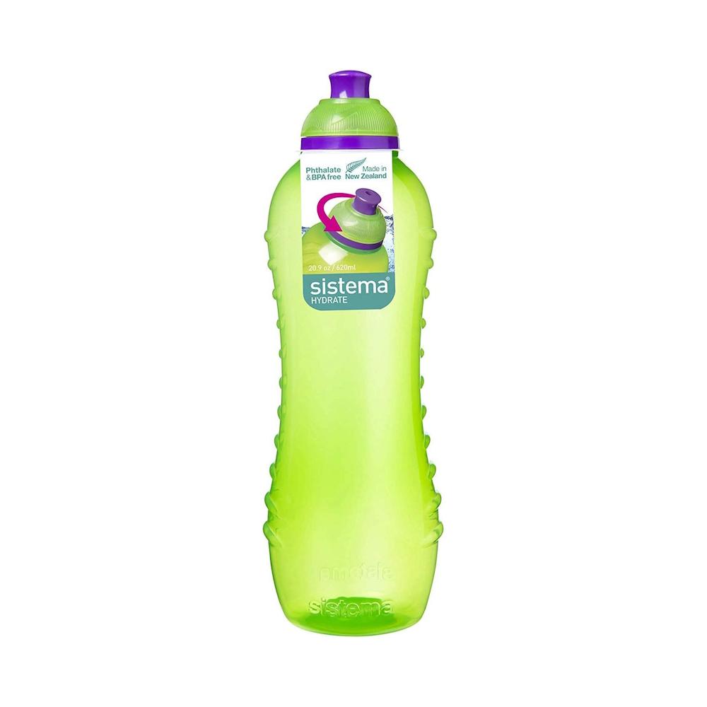 цена Sistema 620 ml Squeeze Water Bottle, Green