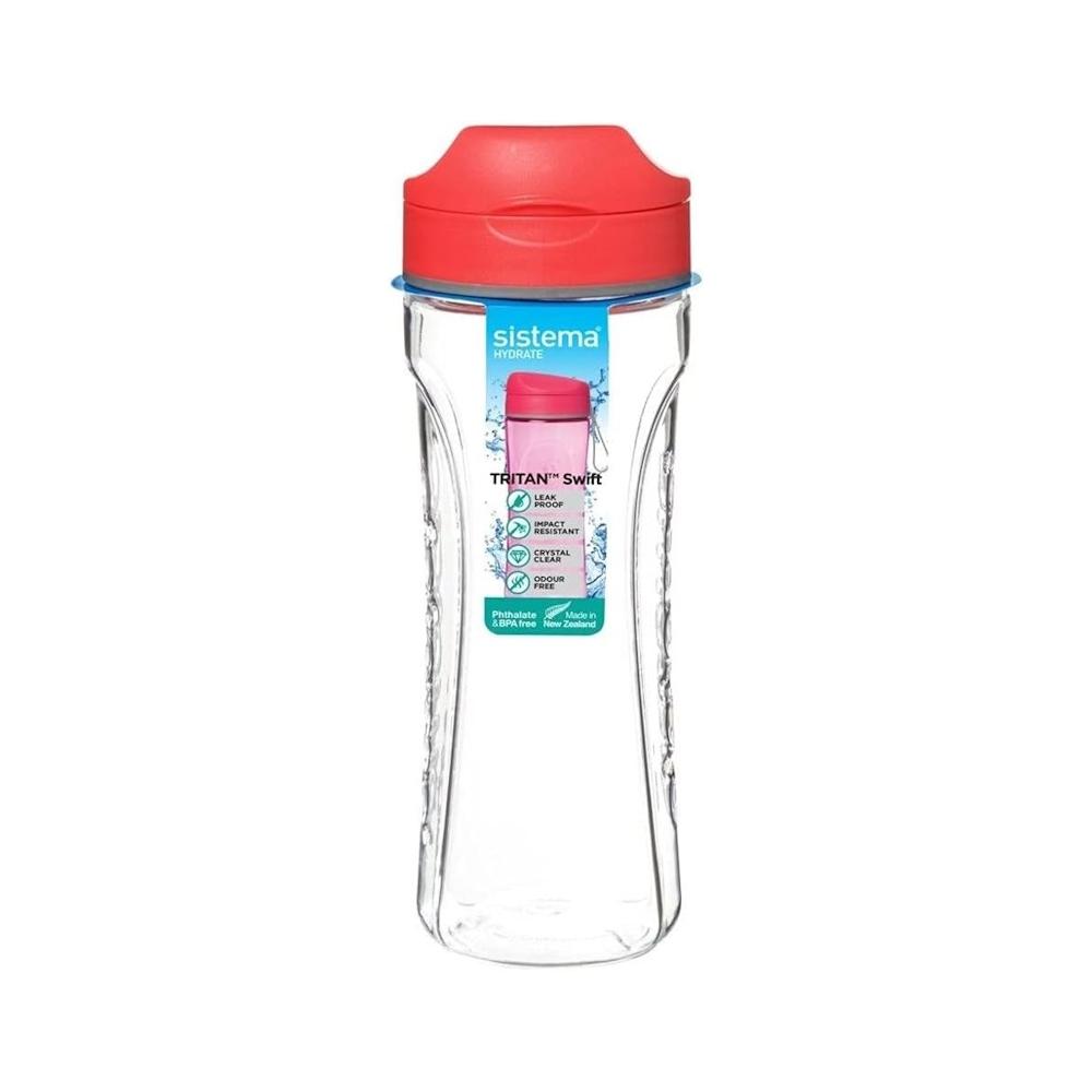Sistema 600 ml Tritan Swift Water Bottle, Orange sistema swift squeeze pink bottle 480ml
