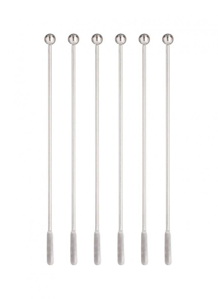 Viners Barware Cocktail Stirrers Set of 6 80%hot5pcs 19cm swizzle sticks reusable long handle stainless steel cocktail paddle drink stirrers for office