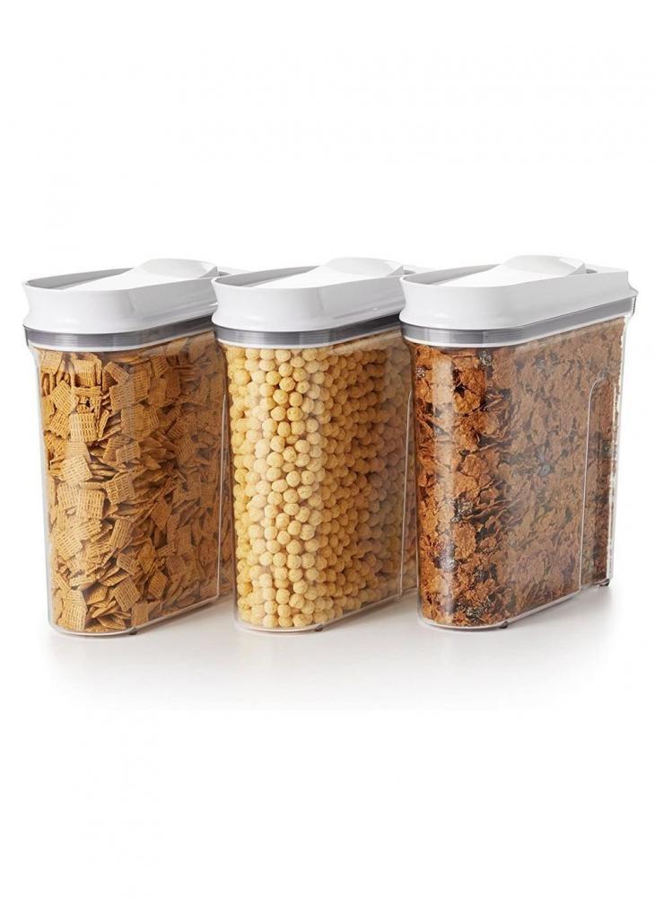OXO 3.2 Liter POP Cereal Dispenser Set of 3 kitchen square transparent storage box with graduation sealed jar grains beans storage organizer food containers storage boxes