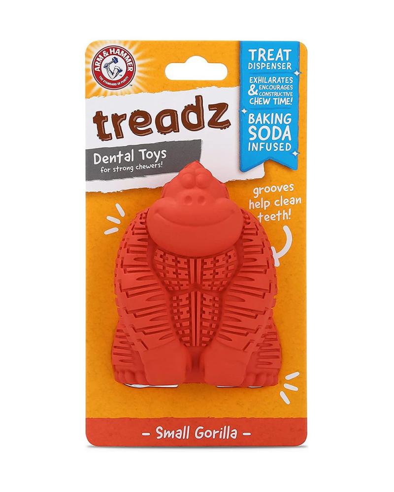 Arm and Hammer Super Treadz Mini Gorilla Toy for Dogs arm and hammer nubbies gator dental toy mint flavor