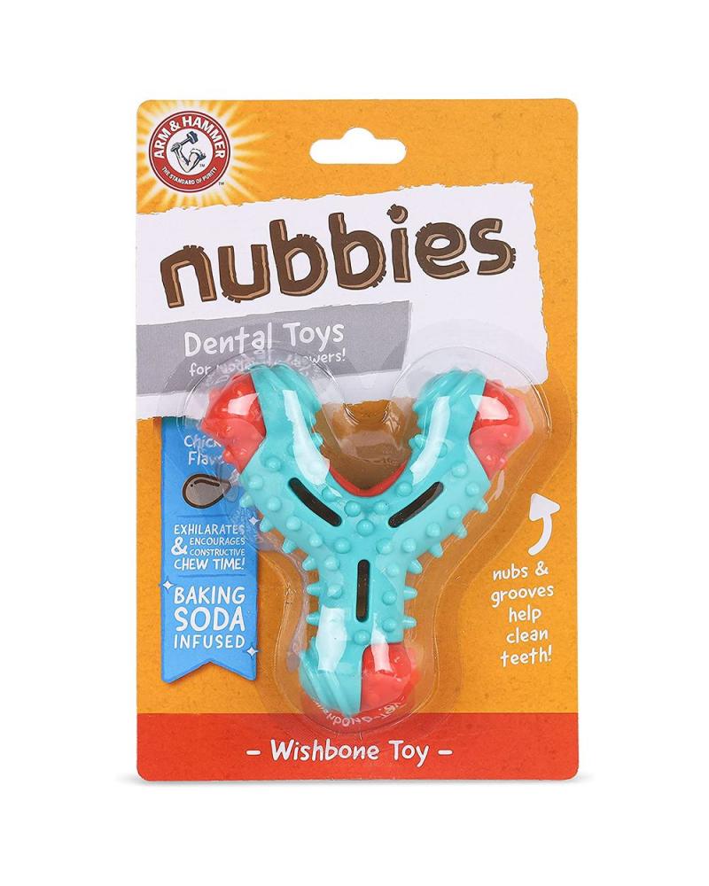 Arm and Hammer for Pets Nubbies Wishbone Dog Dental Toy padovan fresh chew dental care bone shape 15in1 xxs