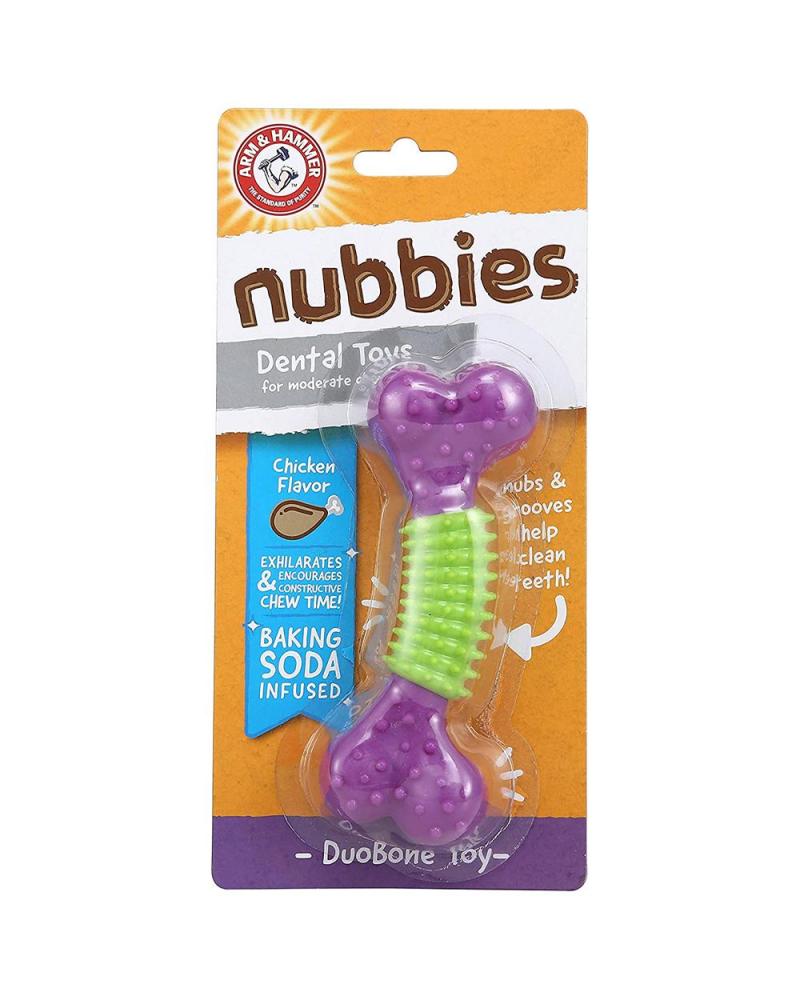 Arm and Hammer Nubbies DuoBone for Dogs, Chicken Flavor screaming chicken squeeze sound toys for dogs super durable