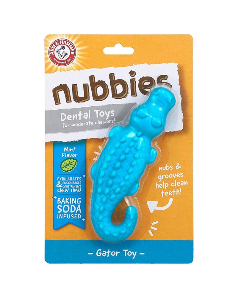 Arm and Hammer Nubbies Gator Dental Toy, Mint Flavor padovan fresh chew dental care bone shape 15in1 xxs