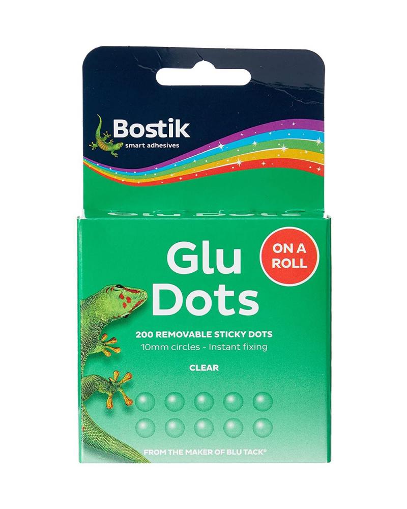 Bostik Stick 200 Glu Dots Removable double sided tape heavy duty multipurpose removable mounting tape adhesive grip reusable transparent strong sticky wall paste