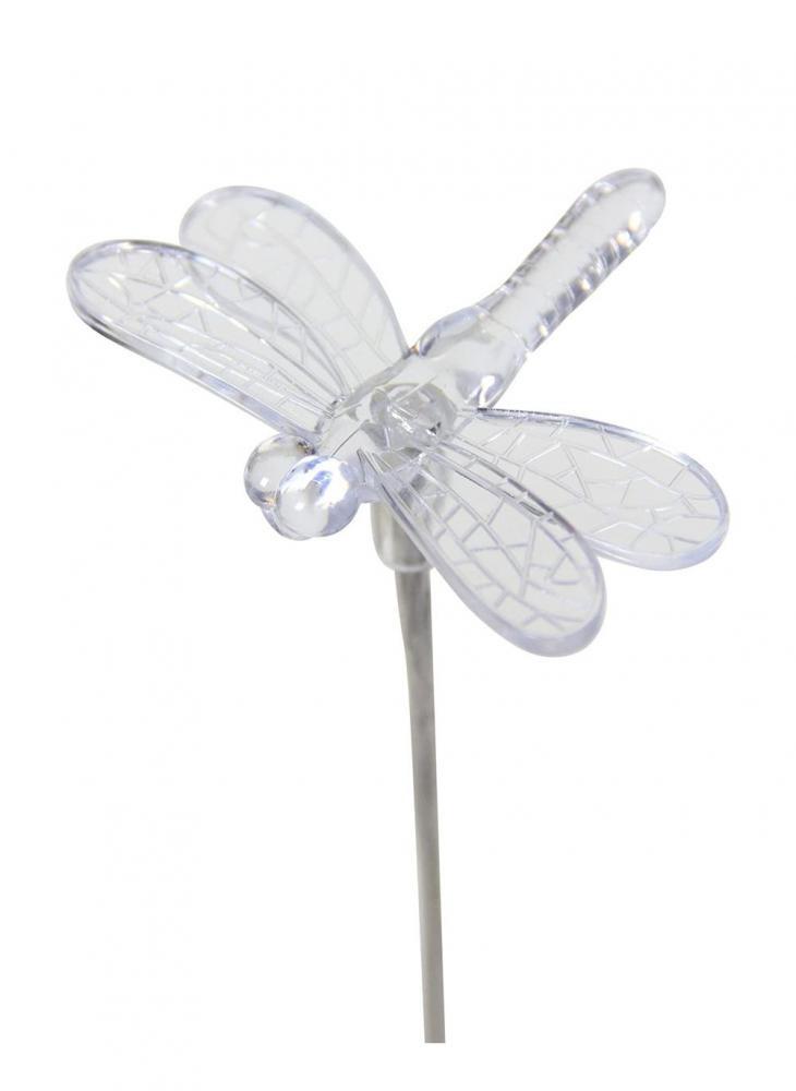 Exhart Solar Acrylic Dragonfly Garden Stake 6.2 x 12.4 x 21.1 cm blue