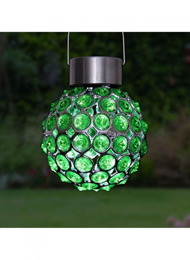 Exhart Solar Hanging Acrylic Ball Green