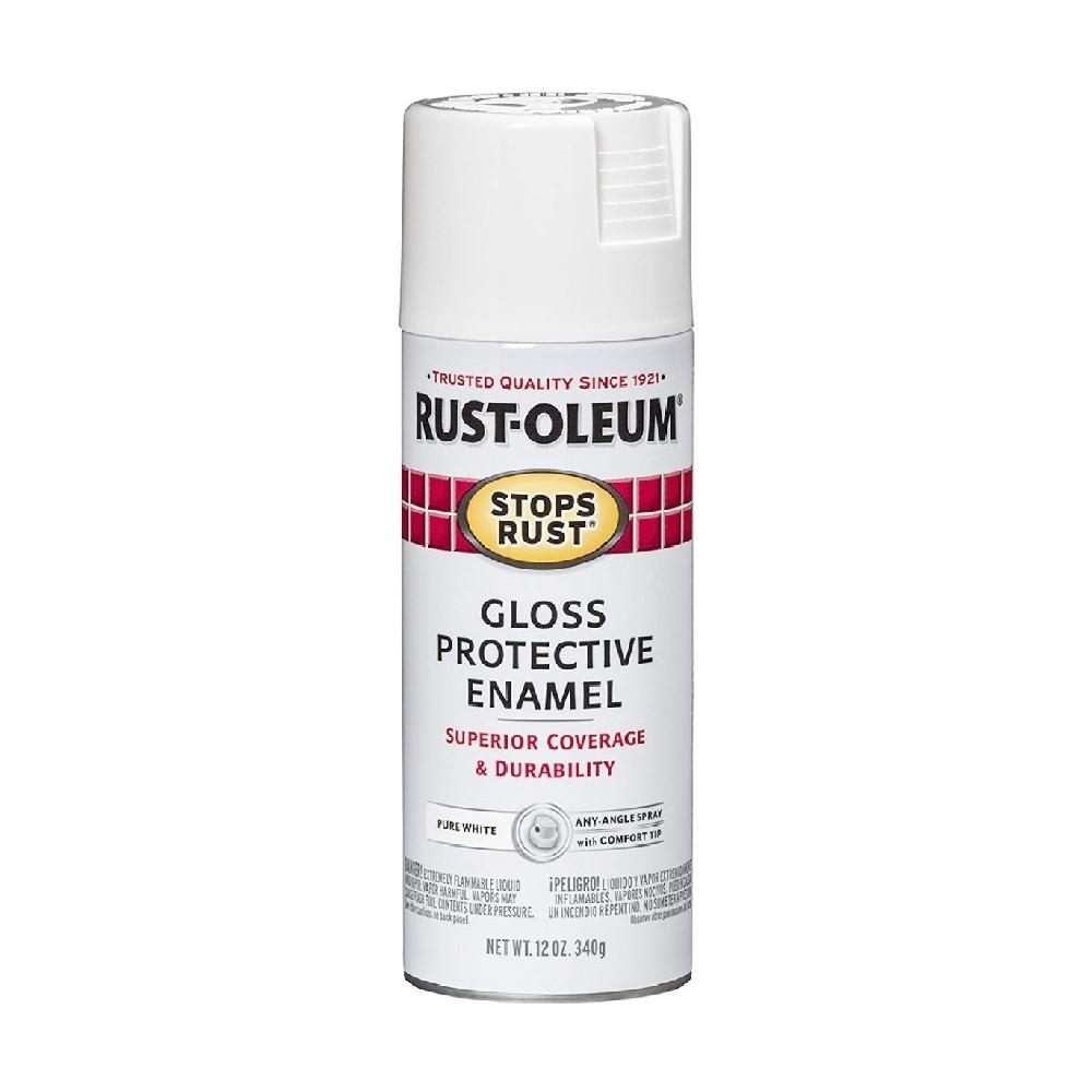 Rust-Oleum Stops Rust Gloss Pure White 12 Oz. rust oleum 10 25 oz blue glitter spray