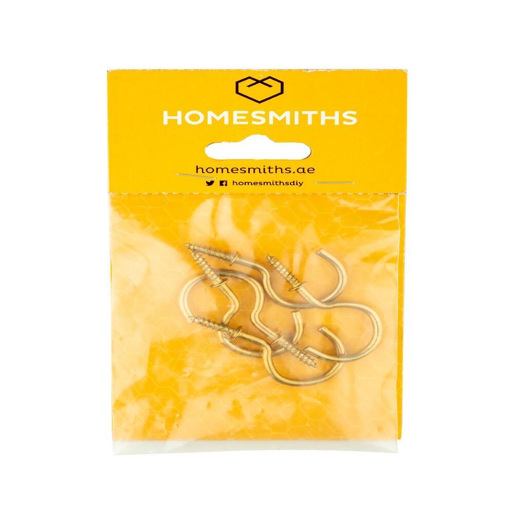 Homesmiths Brass Plated Cup Hook 2 inch 10pcs solid color free punching door without trace nail small hook clothes hook mounted wall hook decorative strong sticky hooks