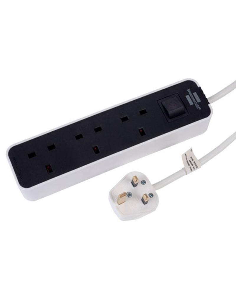 Brennenstuhl Extension 3 way 3Metre White Black geepas 3 way extension socket with 2 usb port 4 power switches 4 led indicators extra long 5m cord with over current protected ideal for all