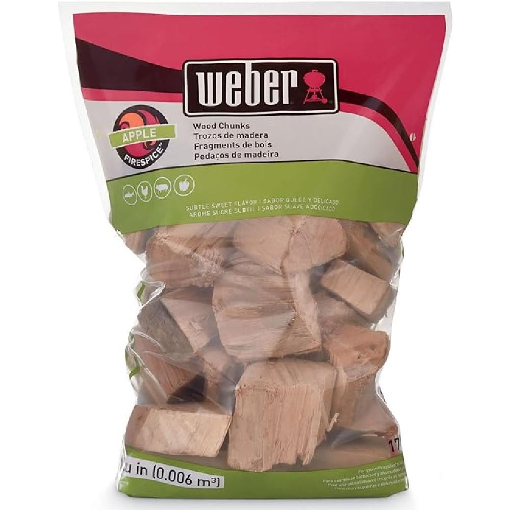 Weber 1.8Kg Apple Wood Chunks wood chips bbq smoker box for indoor outdoor charcoal gas barbecue grill meat infused smoke flavor accessories smoker box